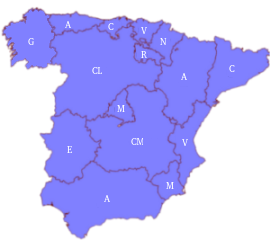 Mapa comunidades autónomas